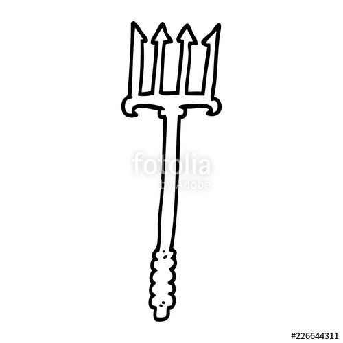 500x500 line drawing cartoon trident stock image and royalty free vector - Trident Drawing