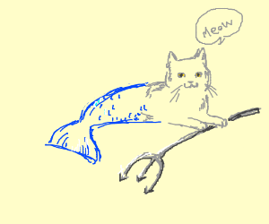 300x250 cat seal poseidon with silver trident drawing - Trident Drawing