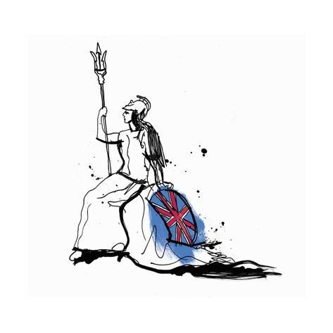 473x473 drawing of britannia with trident and union jack shield prints - Trident Drawing