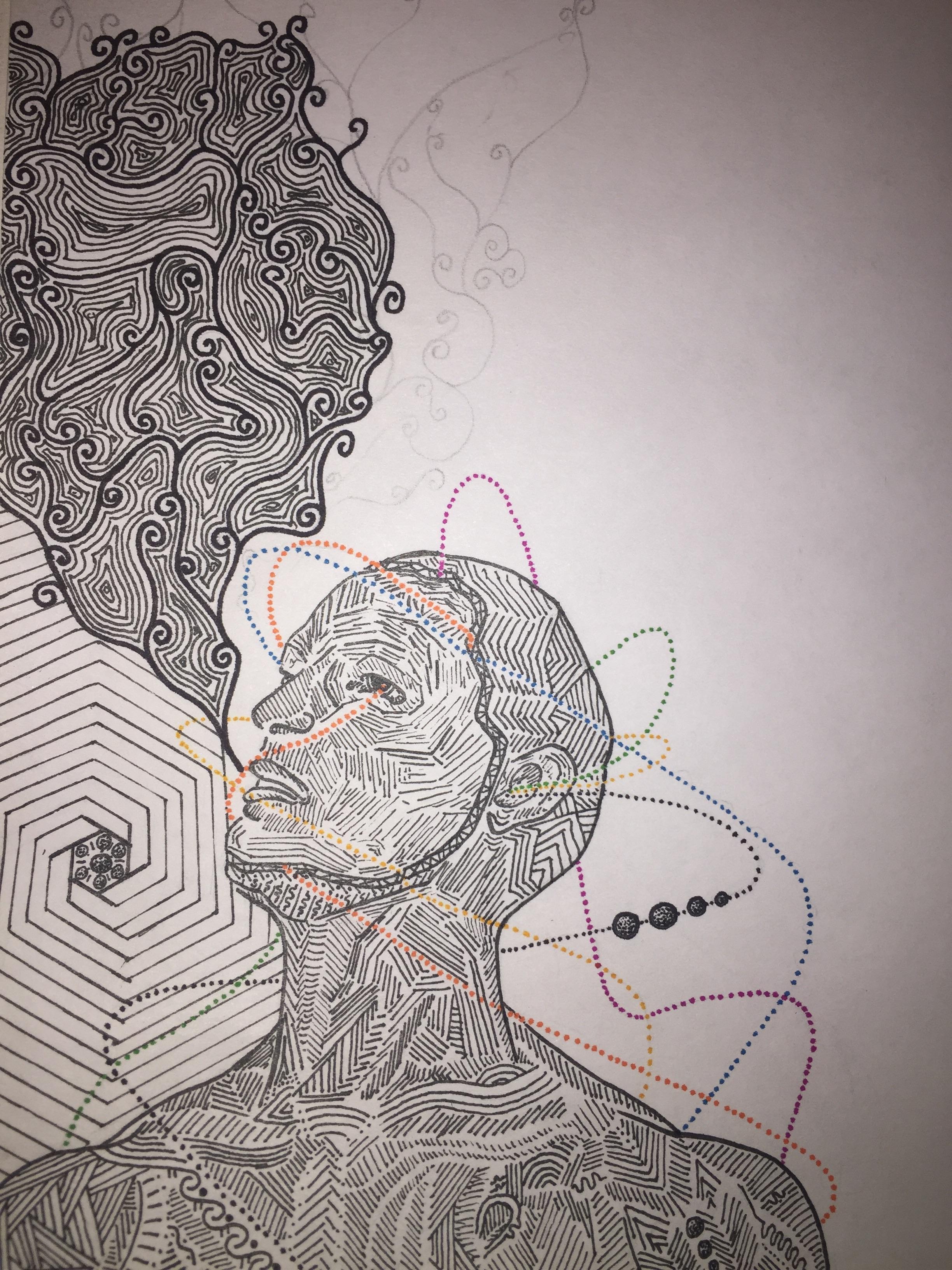 2448x3264 smoking weed on acid - Trip Drawing