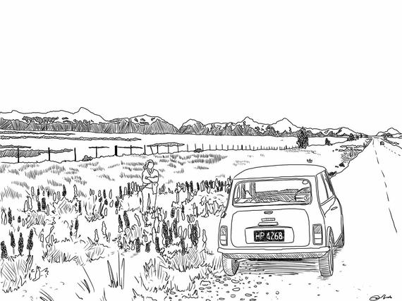 570x427 digital line drawing road trip print etsy - Trip Drawing
