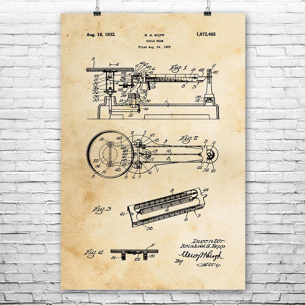 1000x1000 triple beam balance scale poster print measurement tool wall art - Triple Beam Scale Drawing