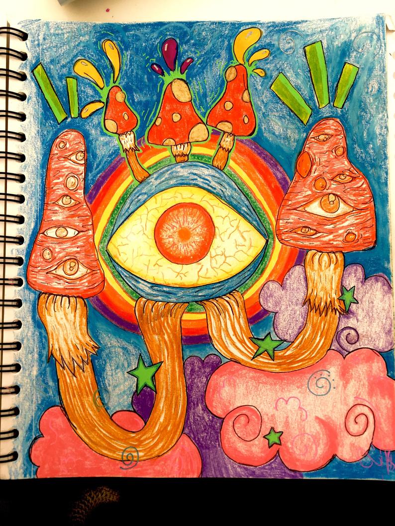 Trippy Mushroom Drawing at Explore collection of