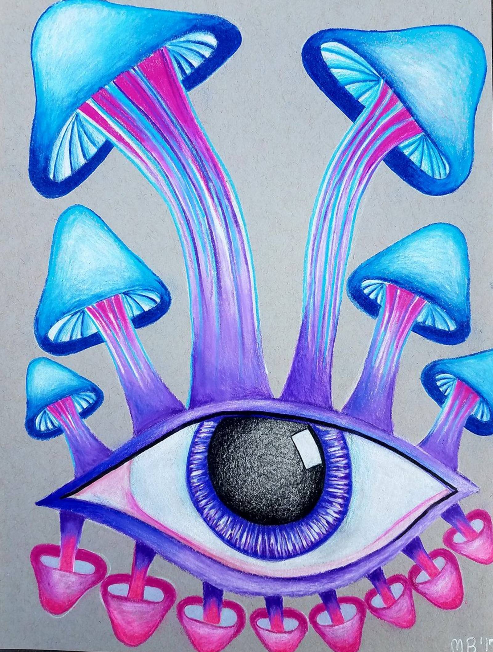 Trippy Mushroom Art Easy ~ Psychedelic Hippie Psychedelische | Bocahkwasuus