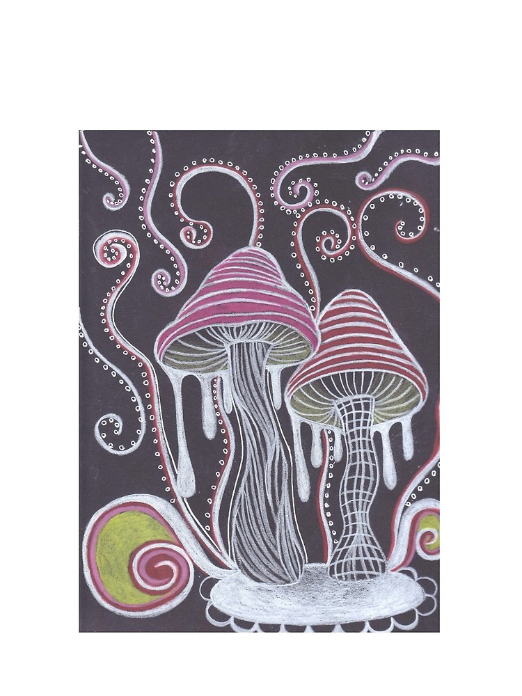 750x1000 Trippy Mushroom Graphic T Shirt - Trippy Mushroom Drawing