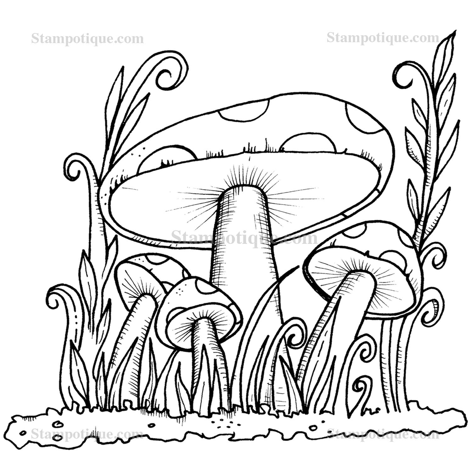1500x1500 Collection Of Mushroom Forest Drawing High Quality Free - Trippy Mushroom Drawing