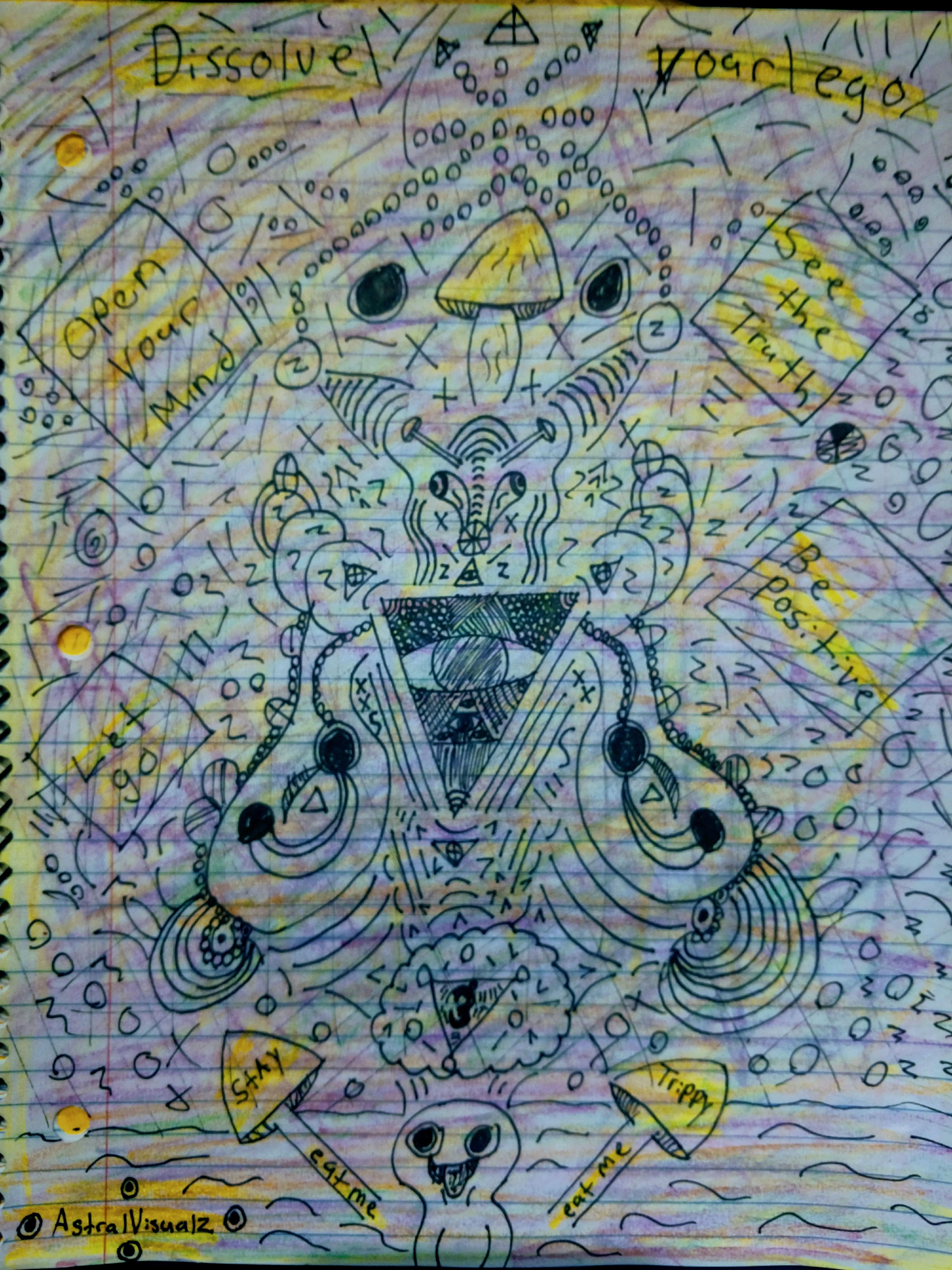 4008x5344 dissolve your ego - Trippy Shroom Drawings