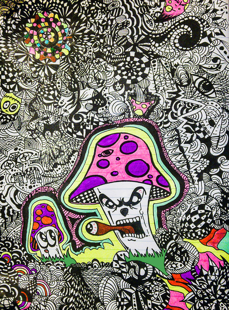 769x1039 trippy shrooms hand drawing - Trippy Shroom Drawings