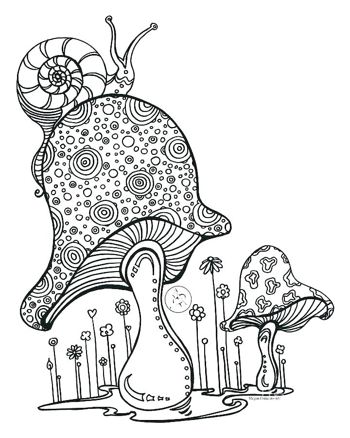 Printable Trippy Mushroom Coloring Pages - Free Printable Coloring