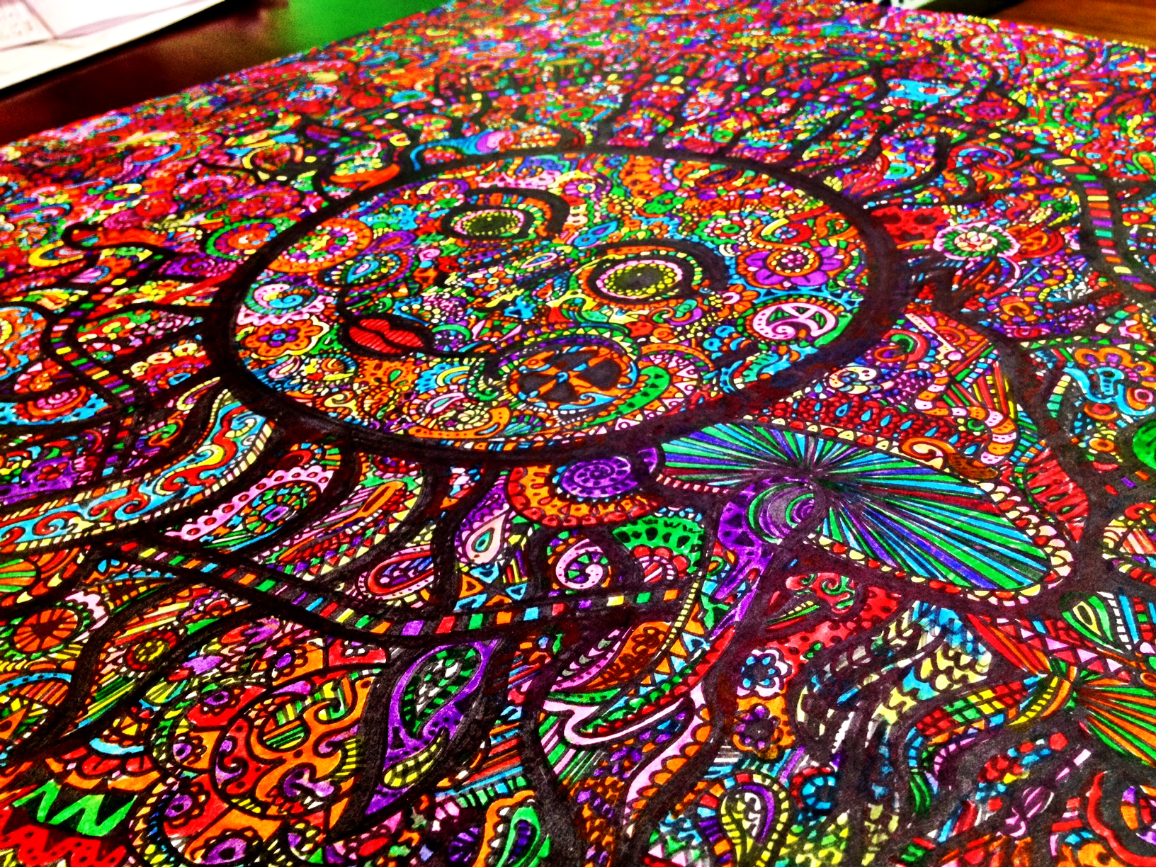 1632x1224 Psychedelic Sun Projectmylan - Trippy Sun Drawing