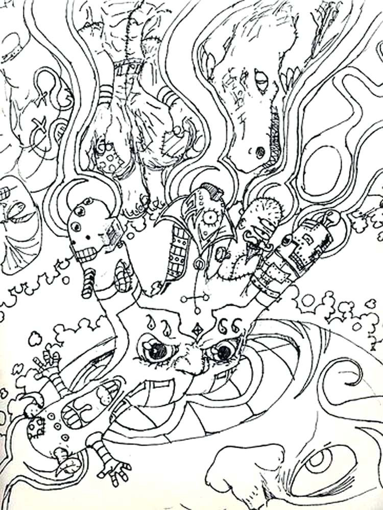 750x1000 Trippy Flower Coloring Pages - Trippy Tree Drawing