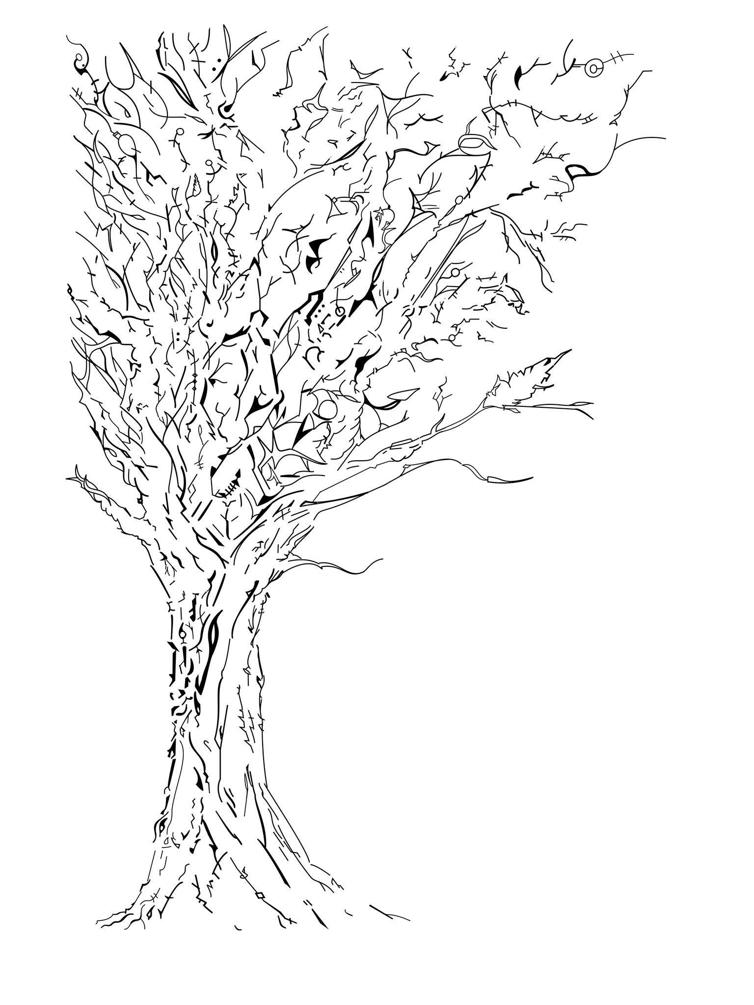 Trippy Tree Drawing at PaintingValley.com | Explore collection of ...