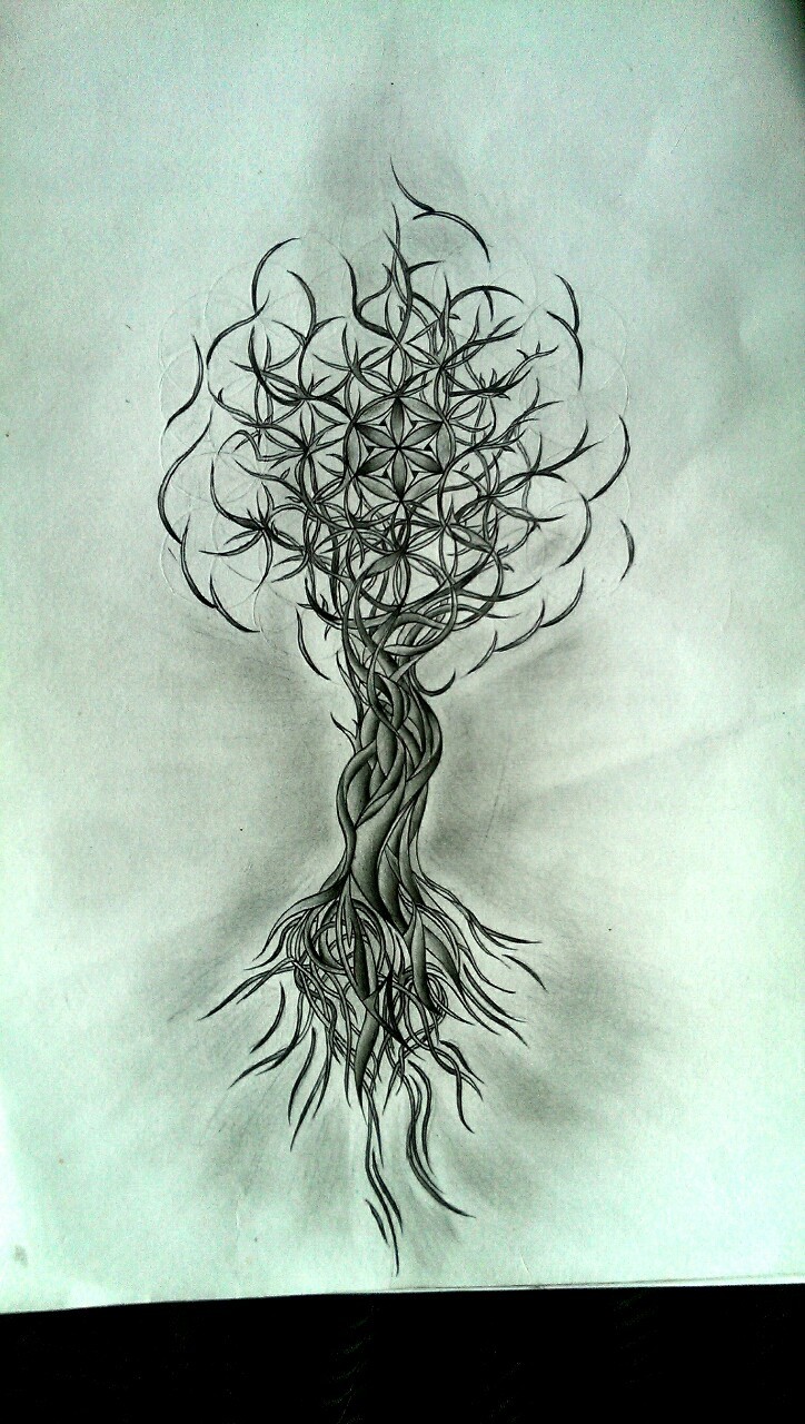 724x1280 Drawing Art Trippy Tree Psychedelic Artwork Surreal Geometric - Trippy Tree Drawing