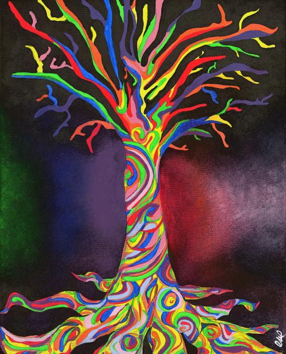566x700 Trippy Tree Drawings Image Search Results On We Heart It - Trippy Tree Drawing