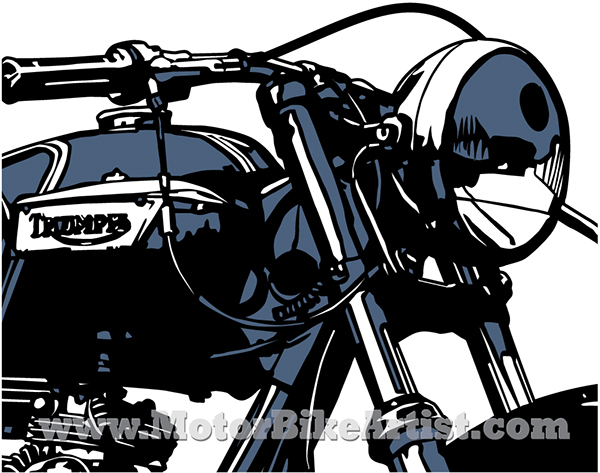 600x473 triumph bobber vintage motorcycle vector art drawing on behance - Triumph Drawing