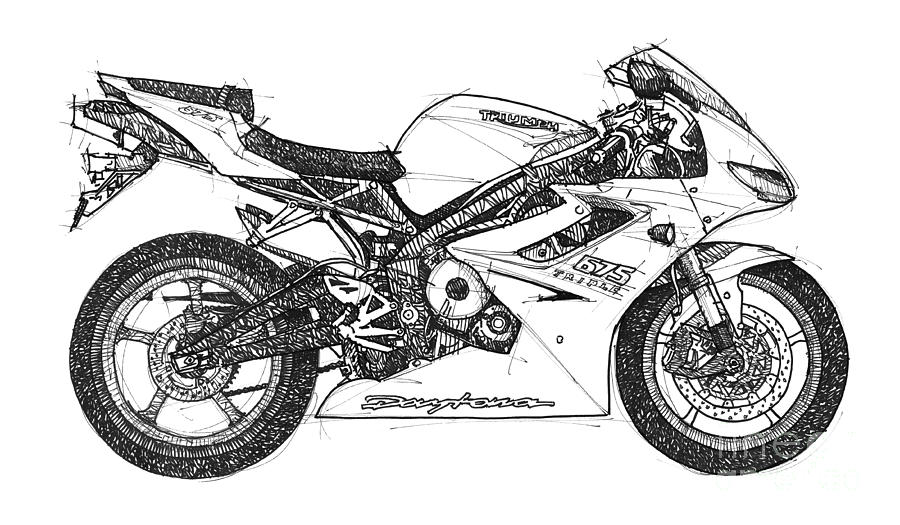 900x525 triumph daytona drawing - Triumph Drawing