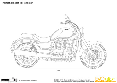 400x283 triumph rocket iii roadster vector drawing - Triumph Drawing
