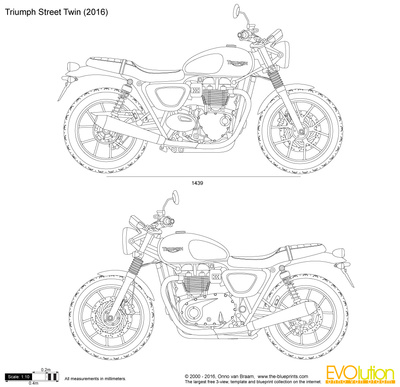 400x387 triumph street twin vector drawing - Triumph Drawing