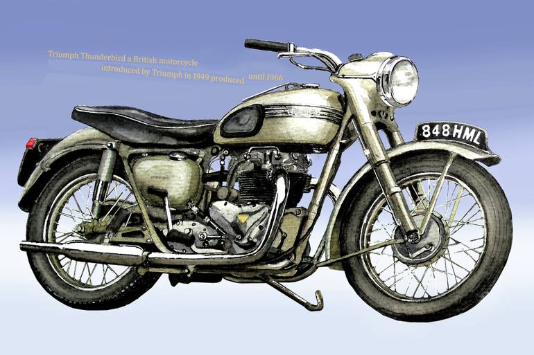 770x513 triumph thunderbird drawing painting - Triumph Drawing
