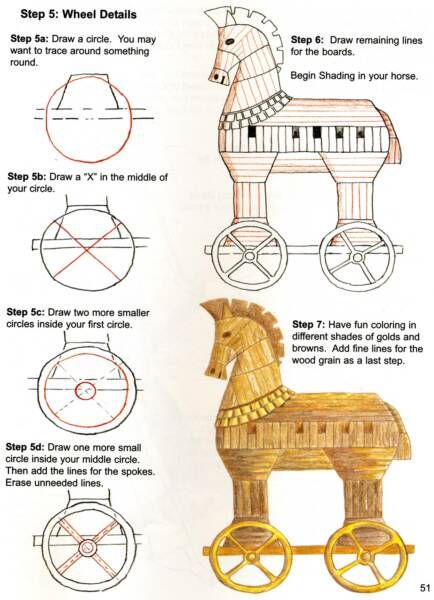 434x600 free pdf on drawing the trojan horse of troy {near modern day - Trojan Horse Drawing