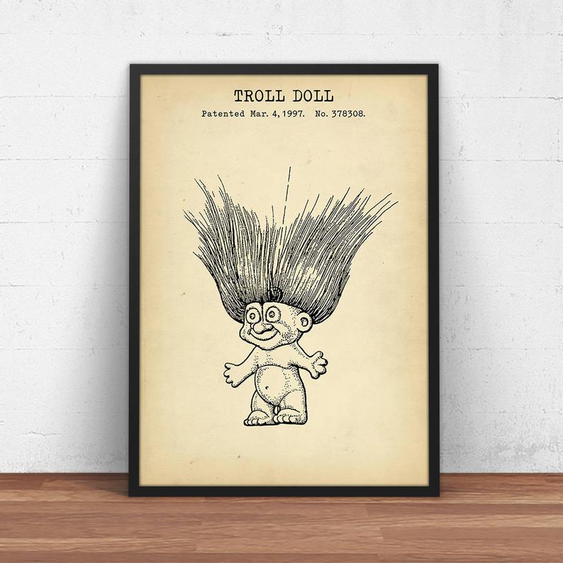 794x794 troll doll patent print digital download vintage toy etsy - Troll Doll Drawing