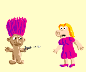 300x250 troll doll shoots miss piggy drawing - Troll Doll Drawing