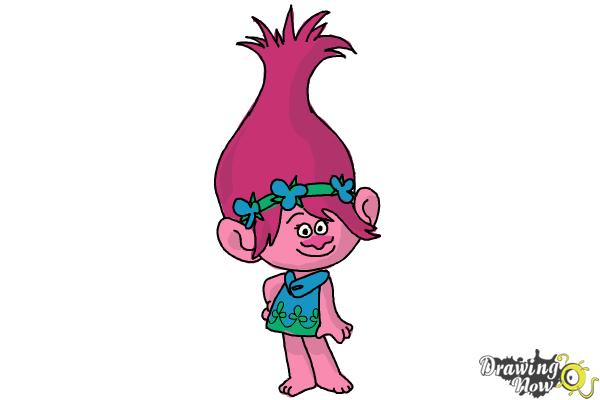 600x400 How To Draw Poppy From Trolls - Troll Drawing