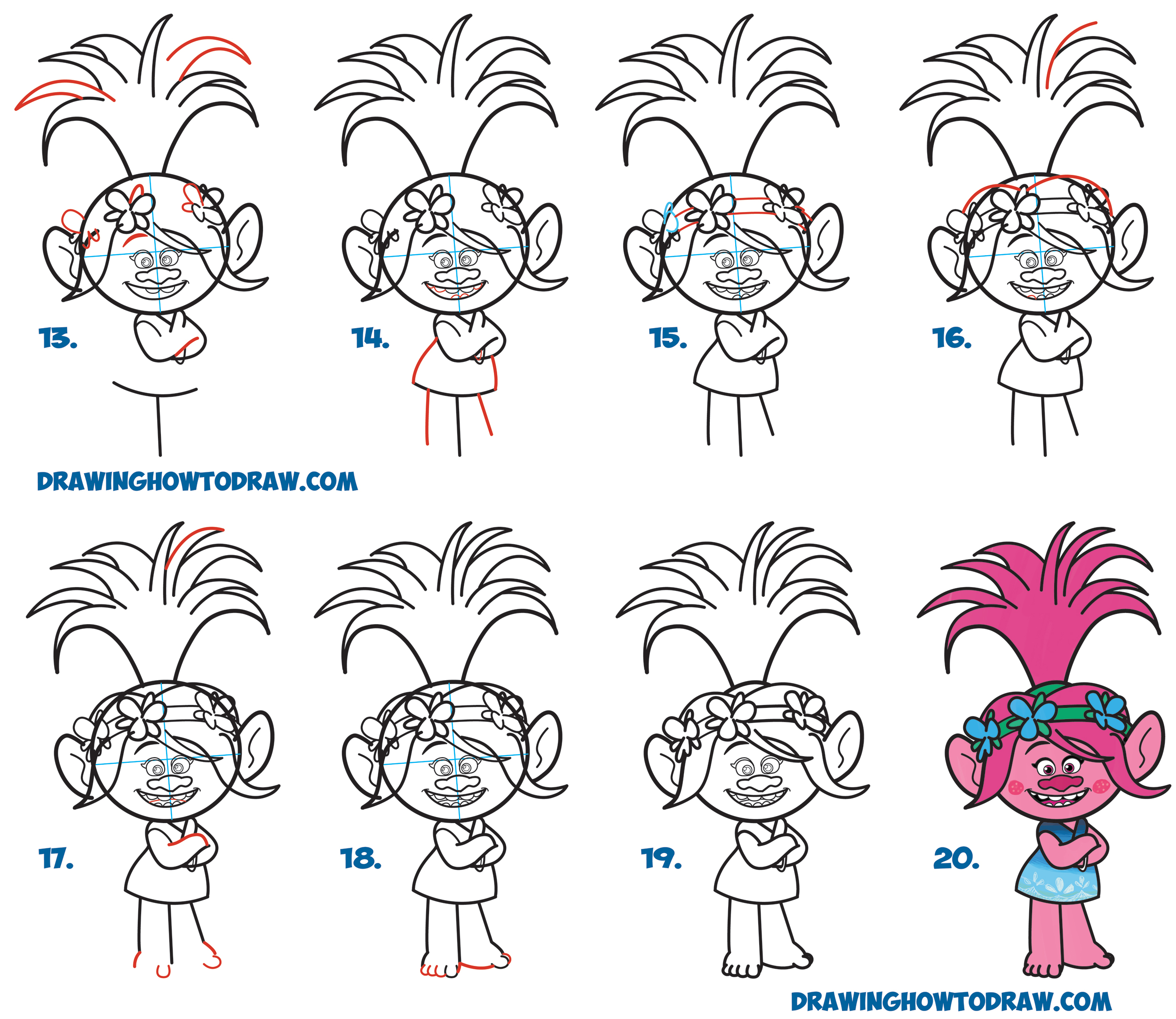 2500x2168 How To Draw Poppy From The Dreamworks Trolls Movie - Troll Drawing