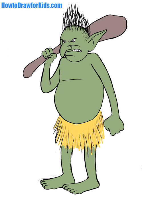 498x700 How To Draw A Troll For Kids How To Draw For Kids - Troll Drawing
