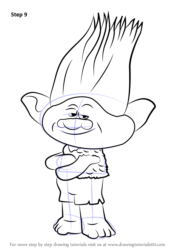 596x843 Learn How To Draw Branch From Trolls - Troll Drawing