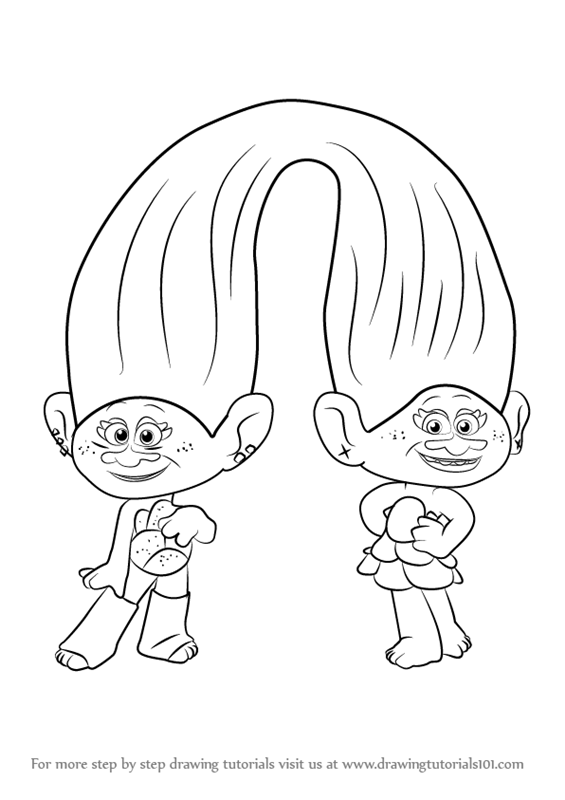 565x800 Learn How To Draw Satin And Chenille From Trolls - Troll Drawing