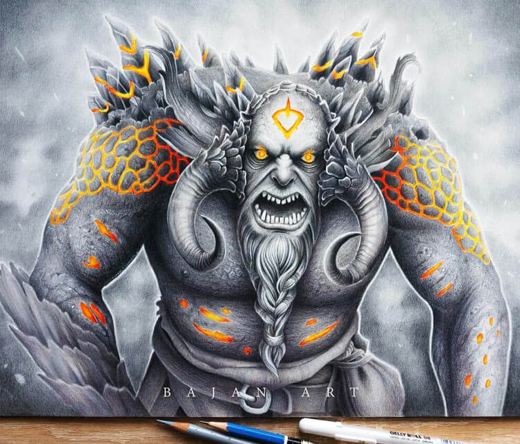 750x640 Troll, Drawing - Troll Drawing