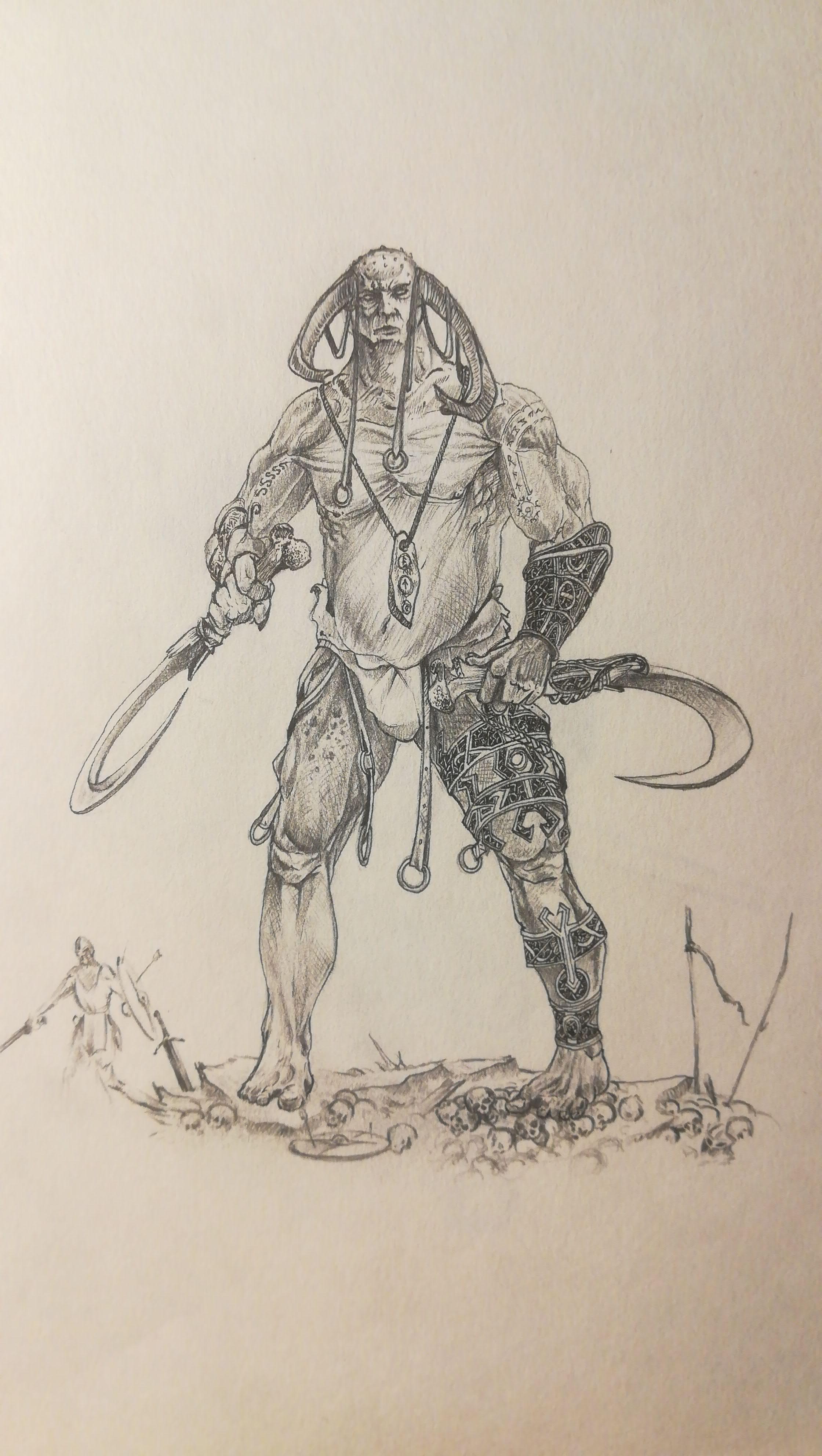 2240x3968 Troll Drawing Godofwar - Troll Drawing