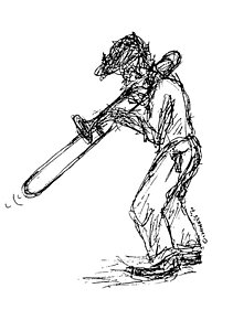 211x300 trombone soloist drawing - Trombone Drawing