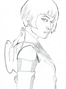 225x302 how to draw olivia wilde, tron, step - Tron Drawing
