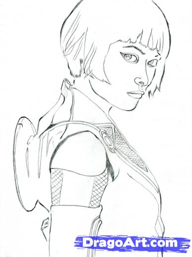 388x520 step how to draw olivia wilde, tron - Tron Drawing