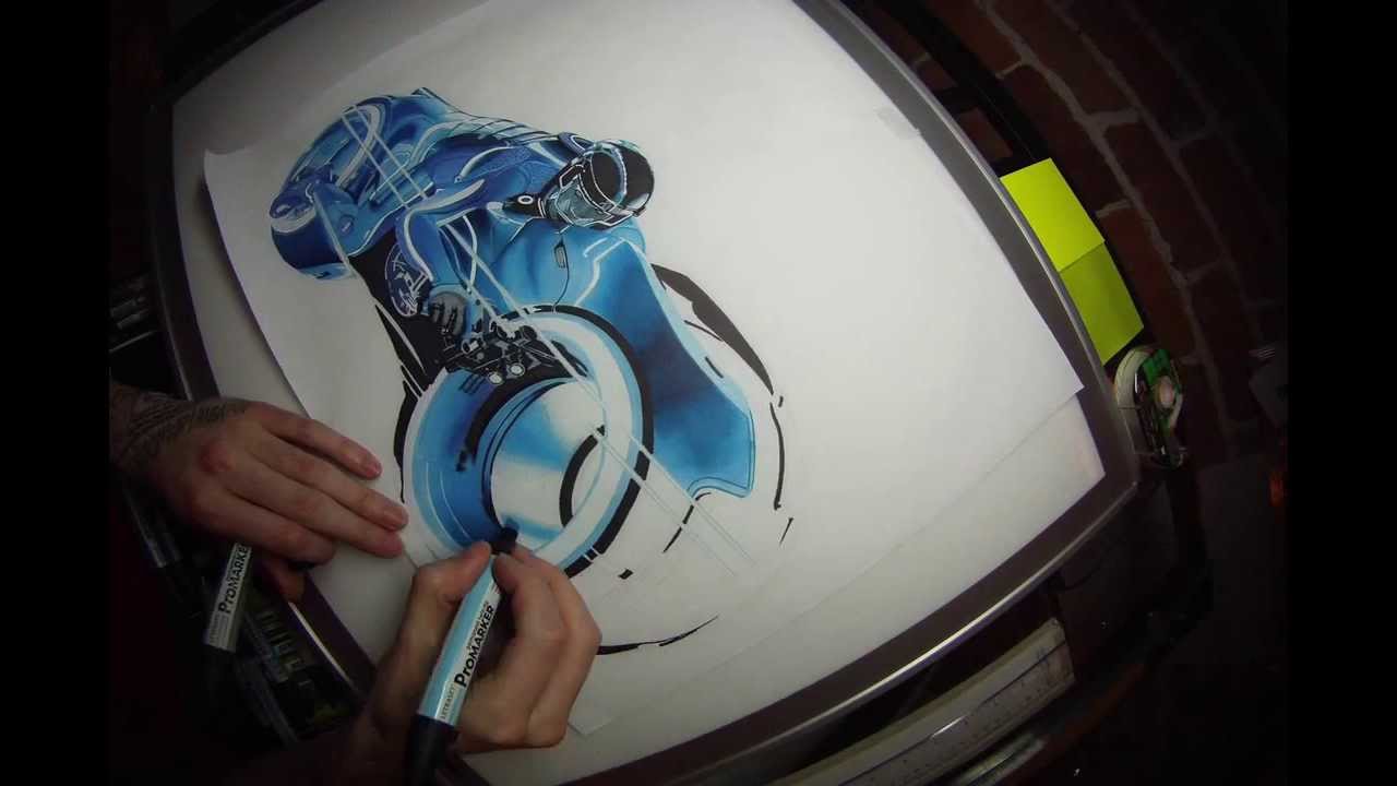 1280x720 tron drawing with promarker - Tron Drawing