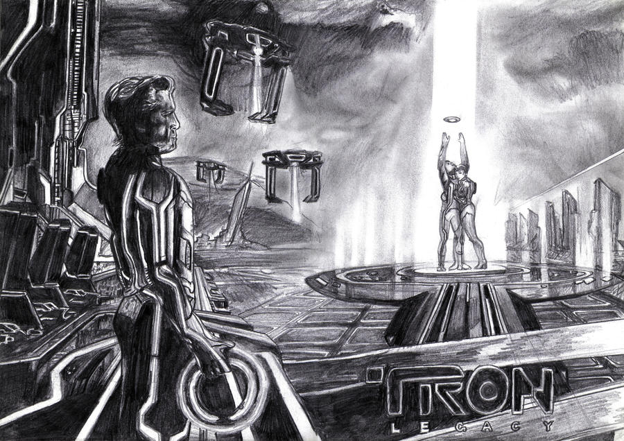 900x636 tron legacy graphite drawing part - Tron Drawing