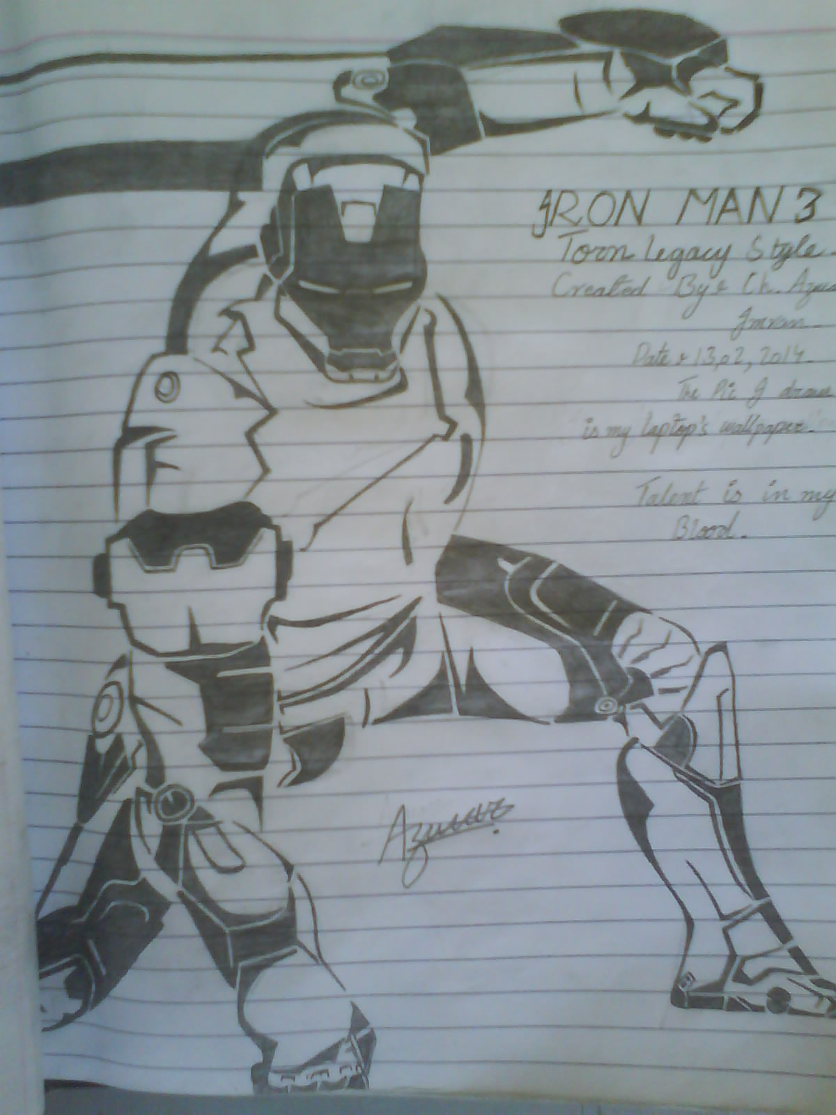 1200x1600 awesome drawing 'iron man in tron legacy style' created - Tron Drawing