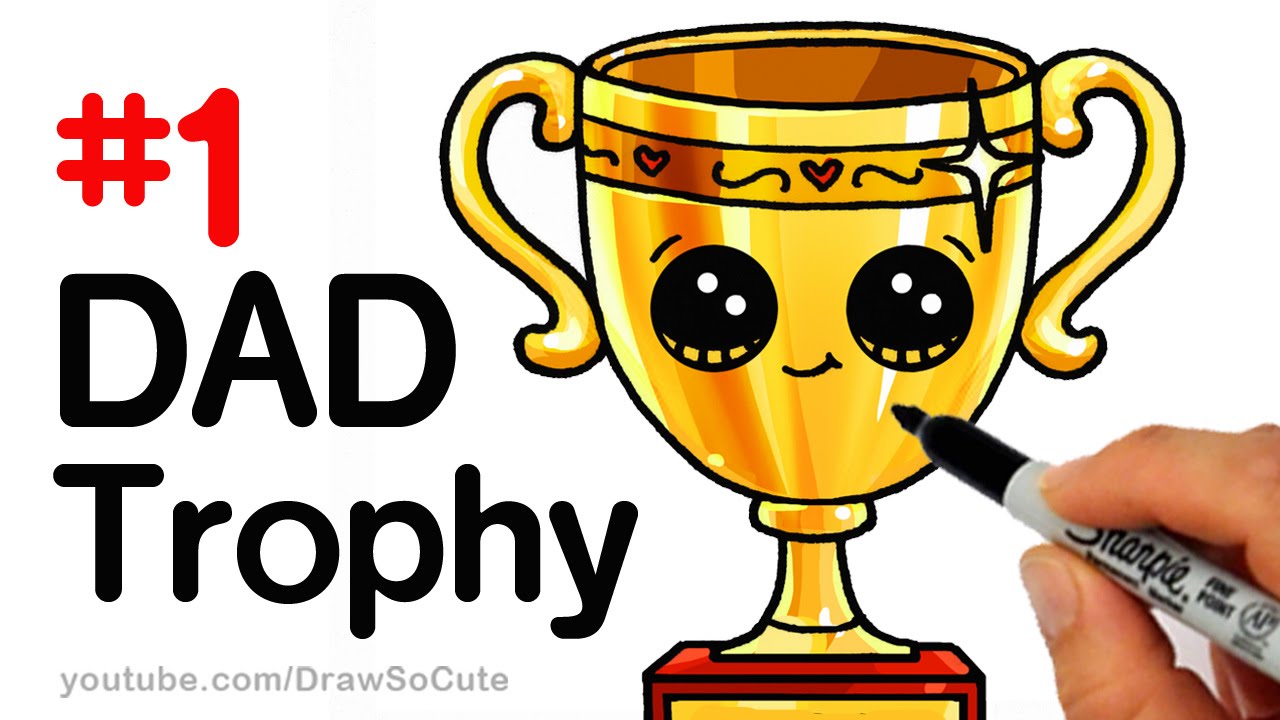 1280x720 how to draw a trophy for dad for father's day step - Trophy Drawing