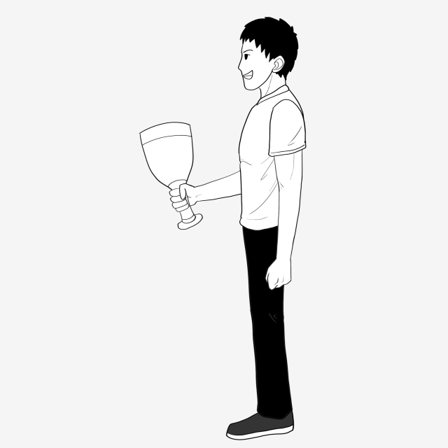 640x640 Line Drawing Year End Awards White Year End Trophy Handsome Little - Trophy Line Drawing