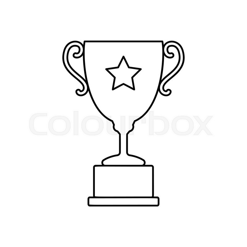 800x800 Trophy Cup Line Icon, Thin Contour On Stock Vector Colourbox - Trophy Line Drawing