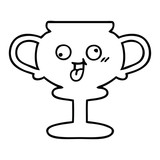 160x160 Line Drawing Cartoon Trophy Stock Image And Royalty Free Vector - Trophy Line Drawing