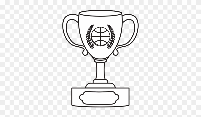 840x490 Basketball Trophy - Trophy Line Drawing
