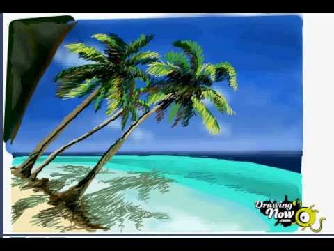 480x360 how to draw tropical beach - Tropical Beach Drawing