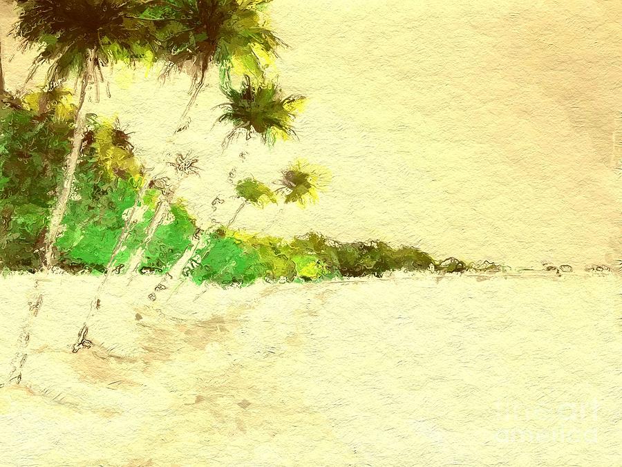 900x676 vintage tropical beach drawing - Tropical Beach Drawing