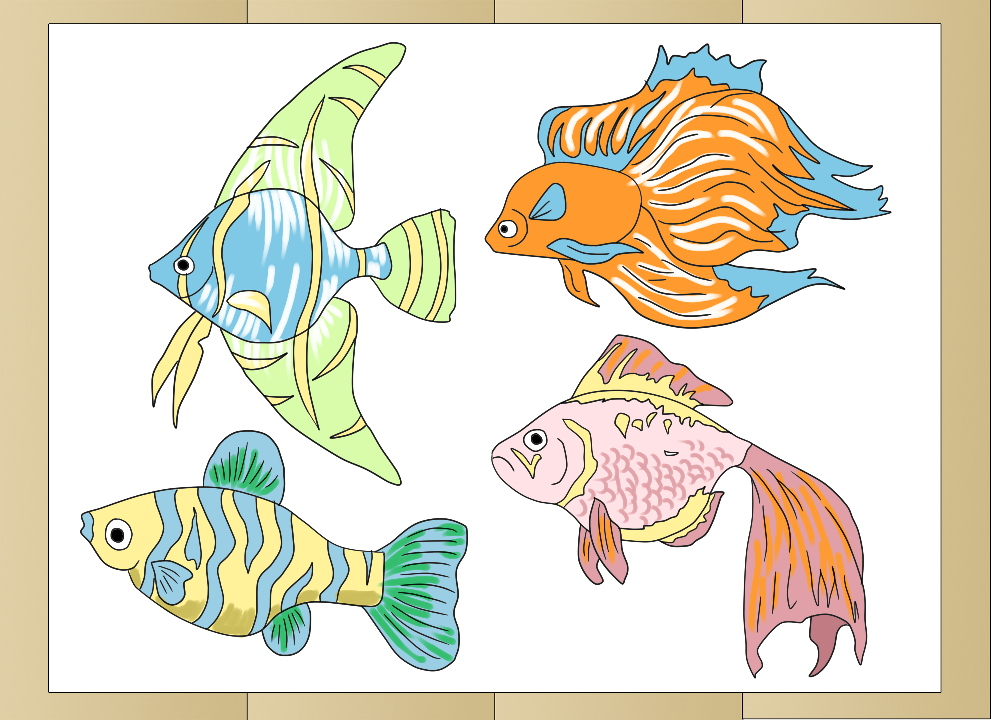 3300x2400 How To Draw Tropical Fishes Steps - Tropical Drawing