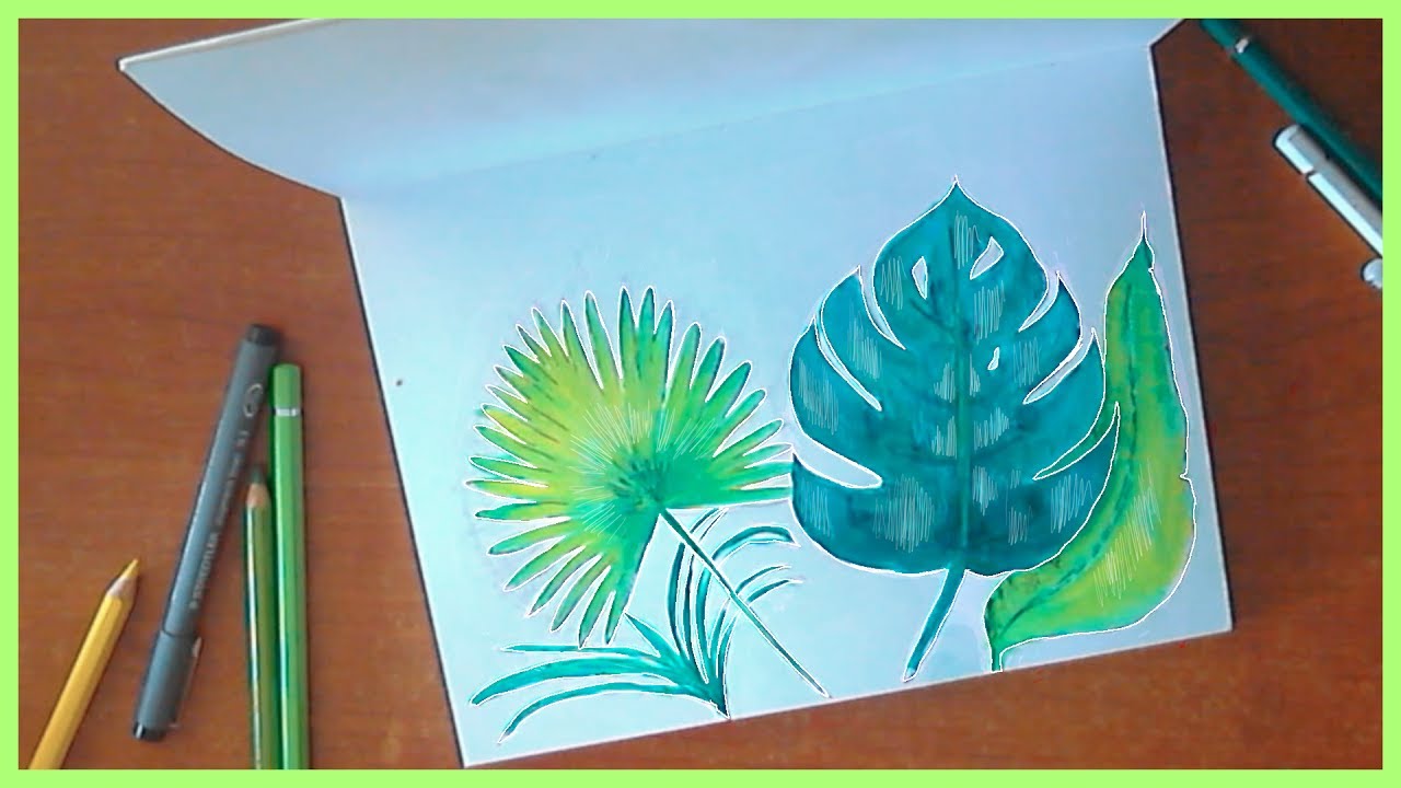 1280x720 How To Draw Tropical Leaves - Tropical Drawing