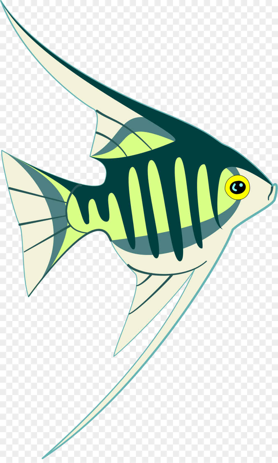 900x1500 Fish, Drawing, Wing, Transparent Png Image Clipart Free Download - Tropical Fish Drawing