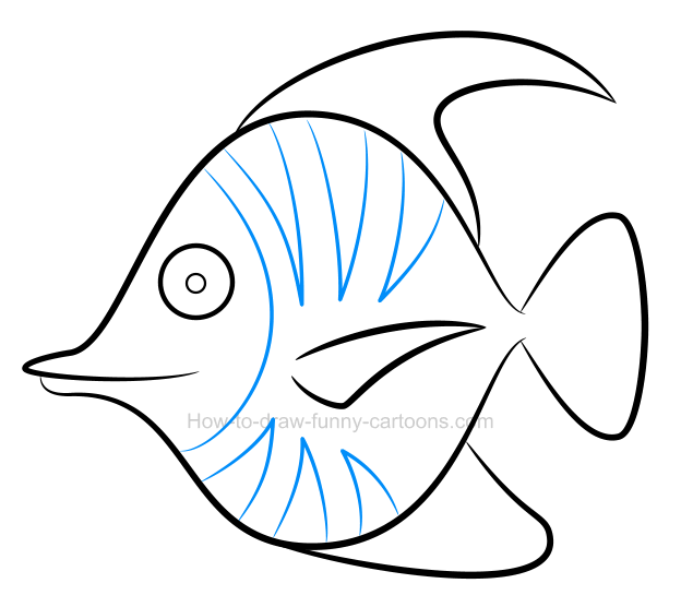 624x556 How To Draw A Tropical Fish Clipart - Tropical Fish Drawing